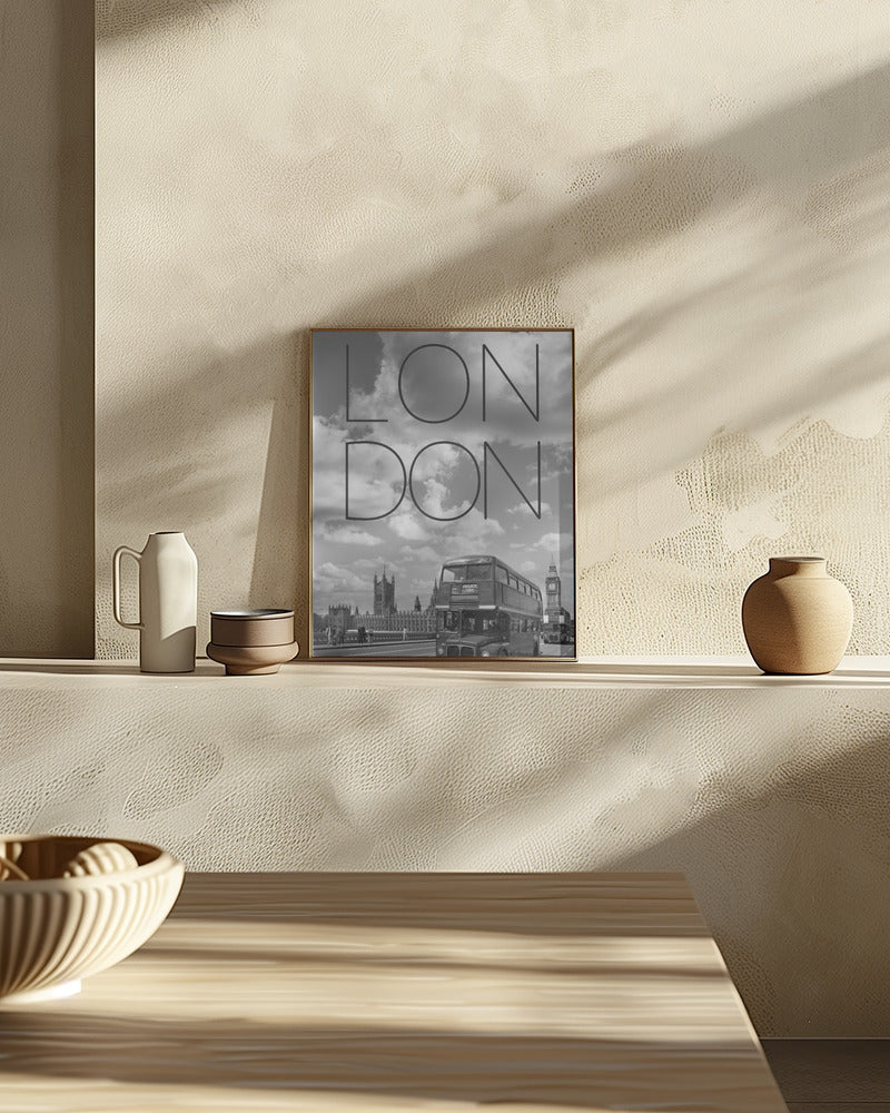 Busses in London | Text & Skyline Poster